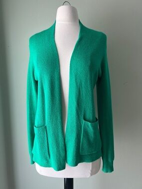 Cyrus Open-Front Teal Green Knit Cardigan